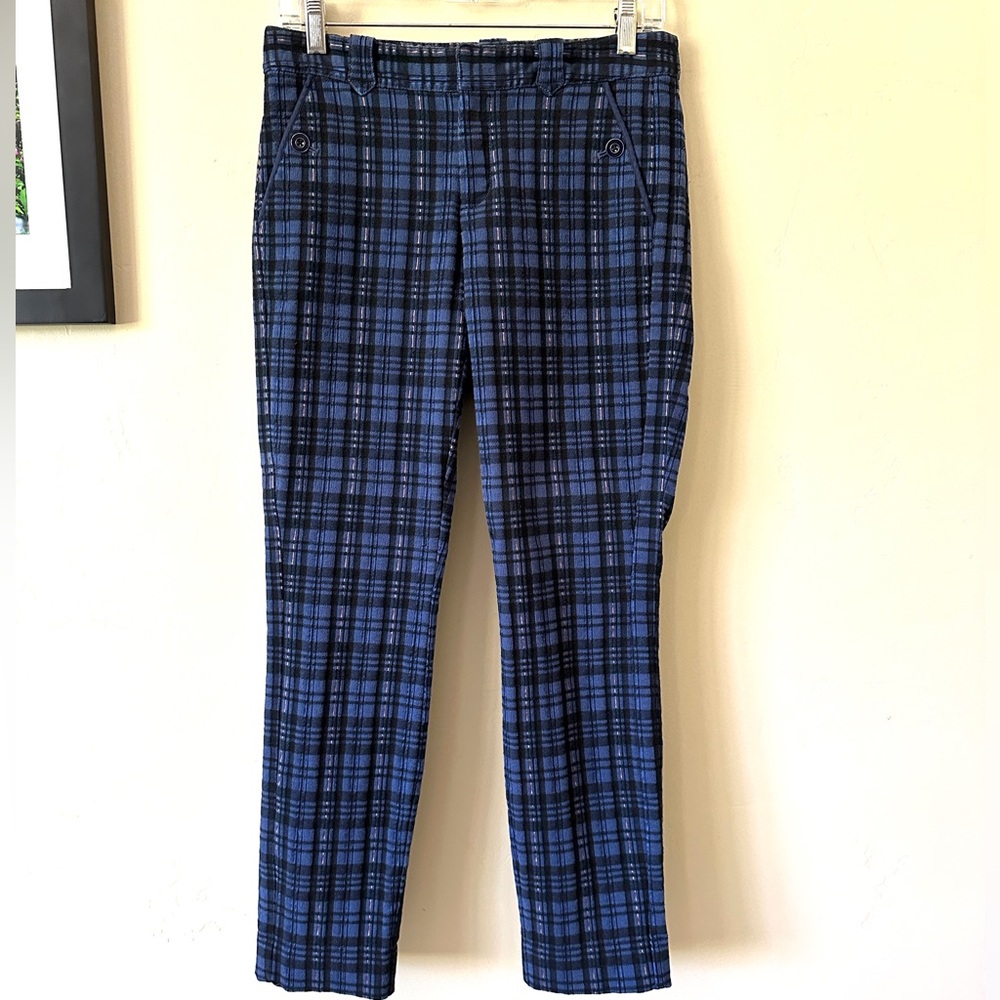 Anthropologie Cartonnier Skinny Plaid Trousers